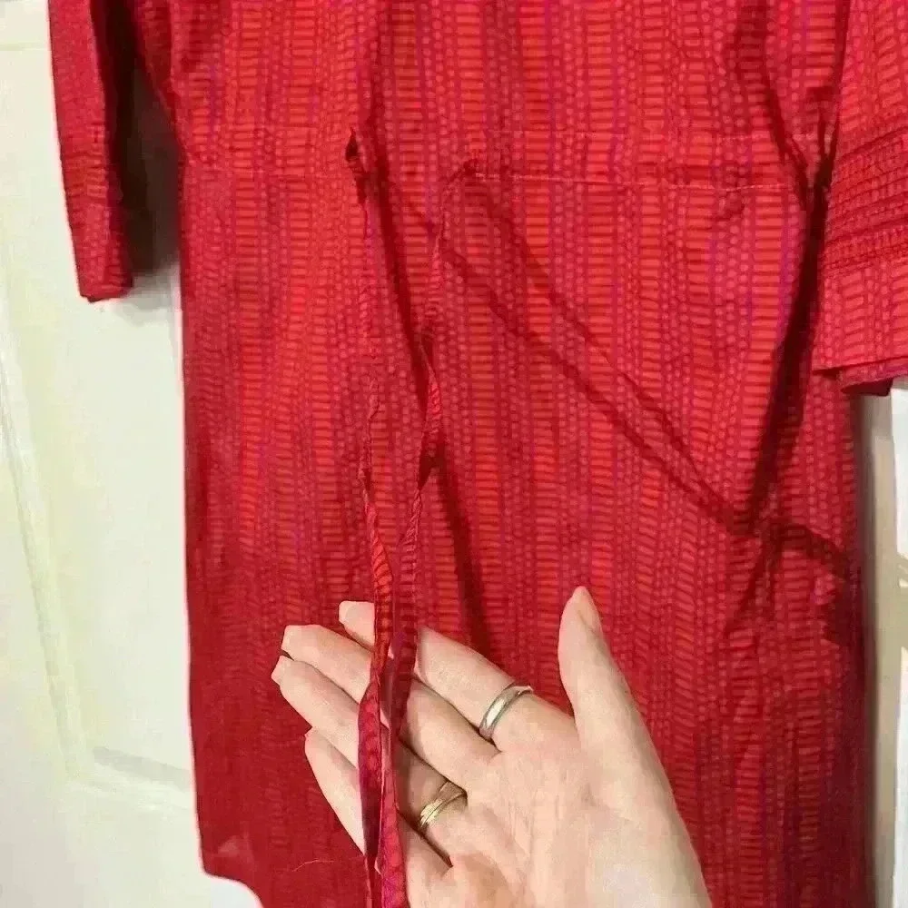 Tory Burch Womens Tunic Dress Tie-Waist Hook Front Cover Up Beach Summer Large